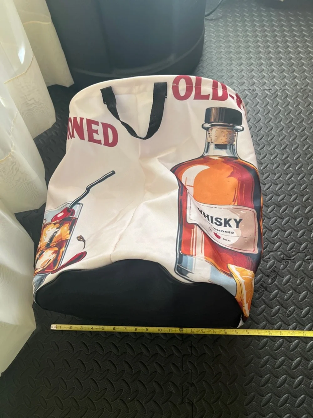 #1702** “7X4” Graphic Whisky Print Laundry Bag - Beige - Picture 4 of 9